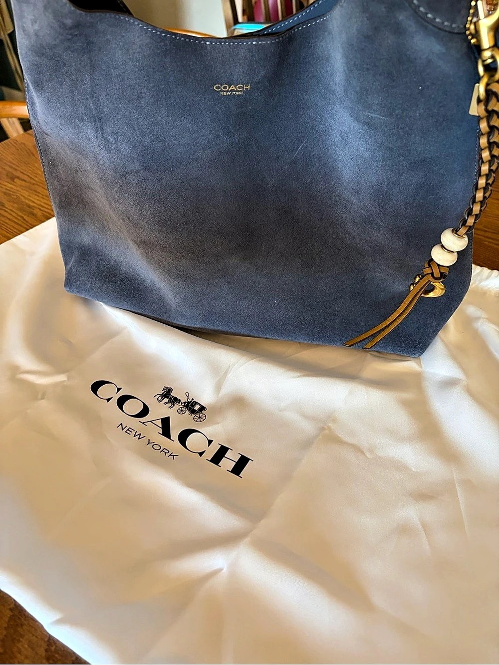 Coach Blue Suede Brooklyn Bag 28